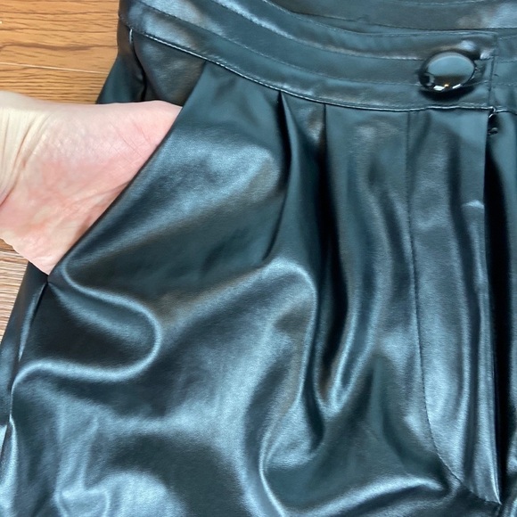 Princess Polly Love Club Pants Black Size 4 High Waist Darting Seams Vegan - Picture 8 of 14